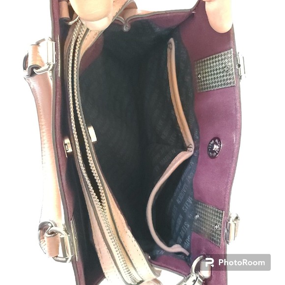 Steve Madden Crossbody Bag Purse Handbag Pink Blush Pebbled Logo - Picture 9 of 16